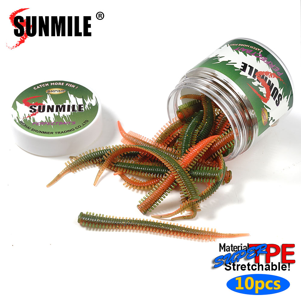 Fishing Equipment For Trout - SUNMILE 10 señuelos de gusano de