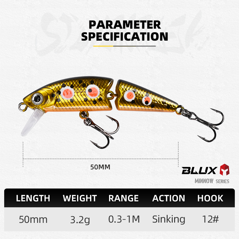 BLUX DR. Minnow Joint 50S Swim - Fishing Equipment For Trout reseña y precio